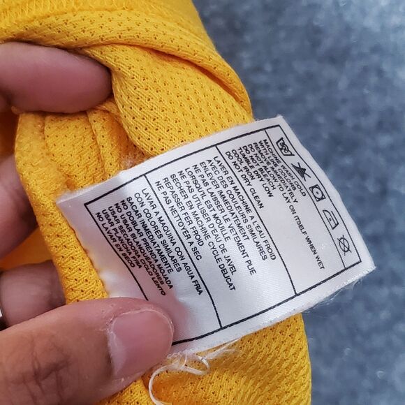 Vintage Nike Shirt Mens Large Yellow Mesh Tank Top Center Swoosh Silver Tag Y2K - Picture 10 of 12